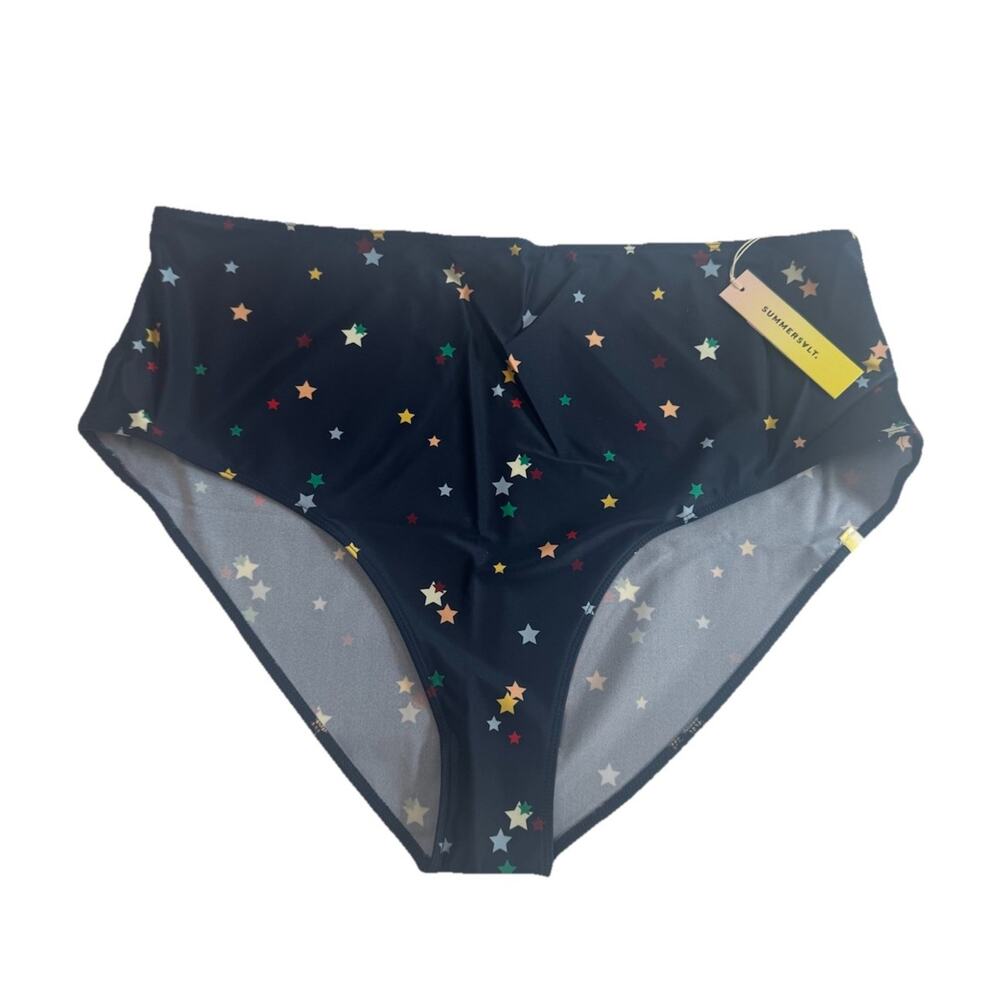 Summersalt Bikini Bottoms Women’s Size 22 Navy Star Print High Waisted NWT